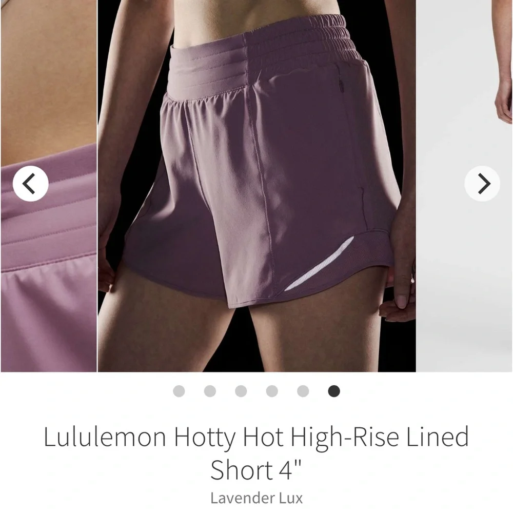 NEW with tags! Lululemon Hotty Hot High-Rise Lined Short 4"
Lavender Lux sz 14 - Picture 6 of 7